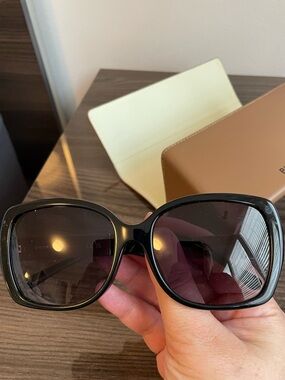 Burberry Black Women's Oversized Square Sunglasses with Dark Lenses